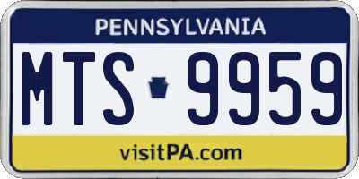 PA license plate MTS9959