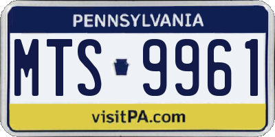 PA license plate MTS9961