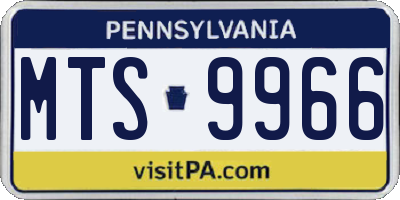 PA license plate MTS9966