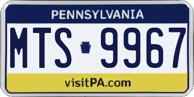 PA license plate MTS9967