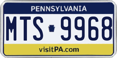 PA license plate MTS9968