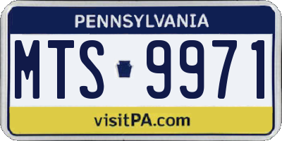 PA license plate MTS9971