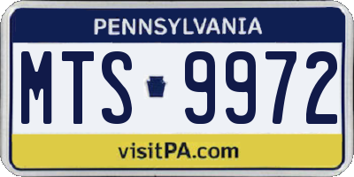 PA license plate MTS9972