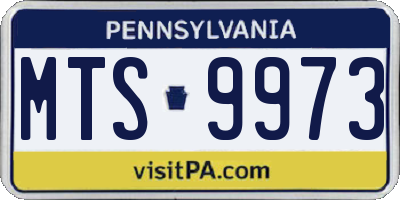 PA license plate MTS9973