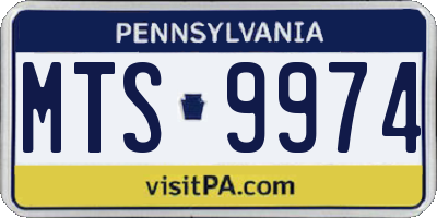 PA license plate MTS9974