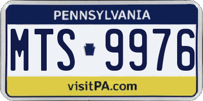 PA license plate MTS9976