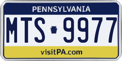 PA license plate MTS9977