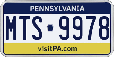 PA license plate MTS9978