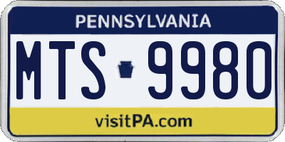 PA license plate MTS9980