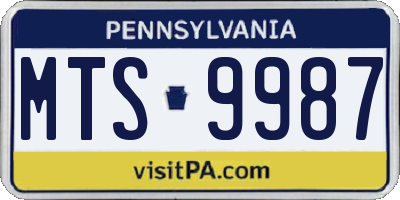 PA license plate MTS9987