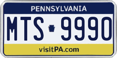 PA license plate MTS9990