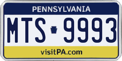 PA license plate MTS9993