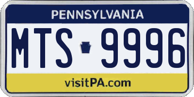 PA license plate MTS9996