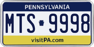 PA license plate MTS9998
