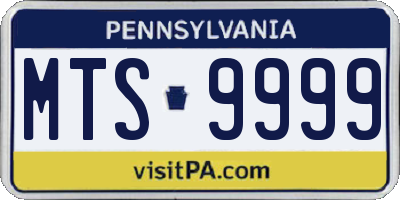 PA license plate MTS9999