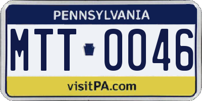 PA license plate MTT0046
