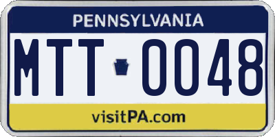 PA license plate MTT0048