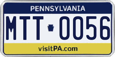 PA license plate MTT0056