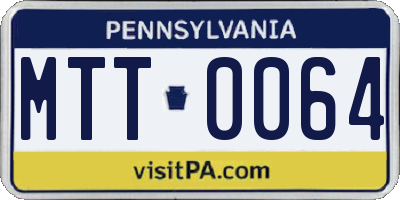 PA license plate MTT0064