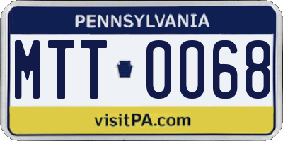 PA license plate MTT0068