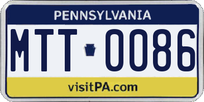 PA license plate MTT0086