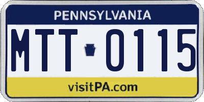 PA license plate MTT0115