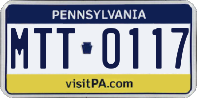 PA license plate MTT0117