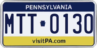 PA license plate MTT0130