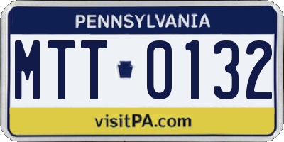 PA license plate MTT0132