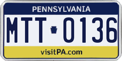 PA license plate MTT0136