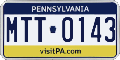 PA license plate MTT0143