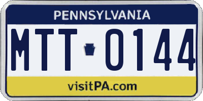 PA license plate MTT0144
