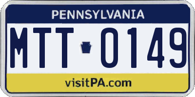 PA license plate MTT0149