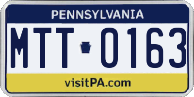 PA license plate MTT0163