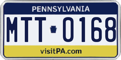 PA license plate MTT0168