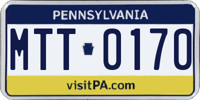 PA license plate MTT0170