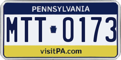 PA license plate MTT0173
