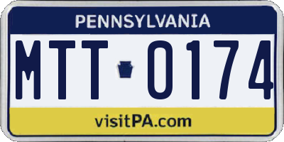 PA license plate MTT0174