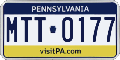 PA license plate MTT0177