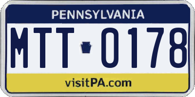 PA license plate MTT0178