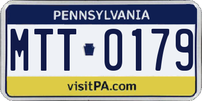 PA license plate MTT0179