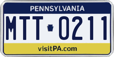PA license plate MTT0211