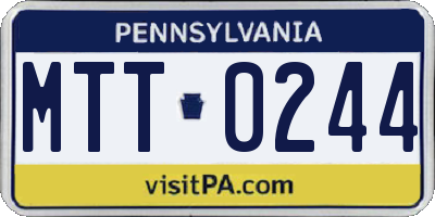 PA license plate MTT0244