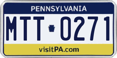 PA license plate MTT0271