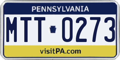 PA license plate MTT0273