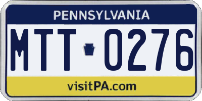 PA license plate MTT0276