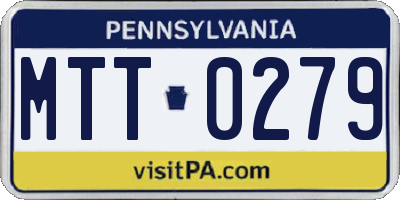PA license plate MTT0279