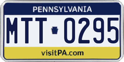 PA license plate MTT0295