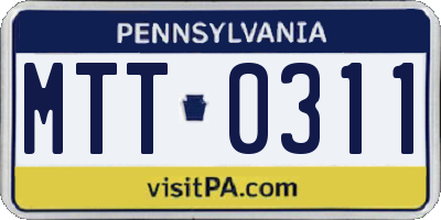 PA license plate MTT0311