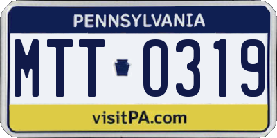 PA license plate MTT0319